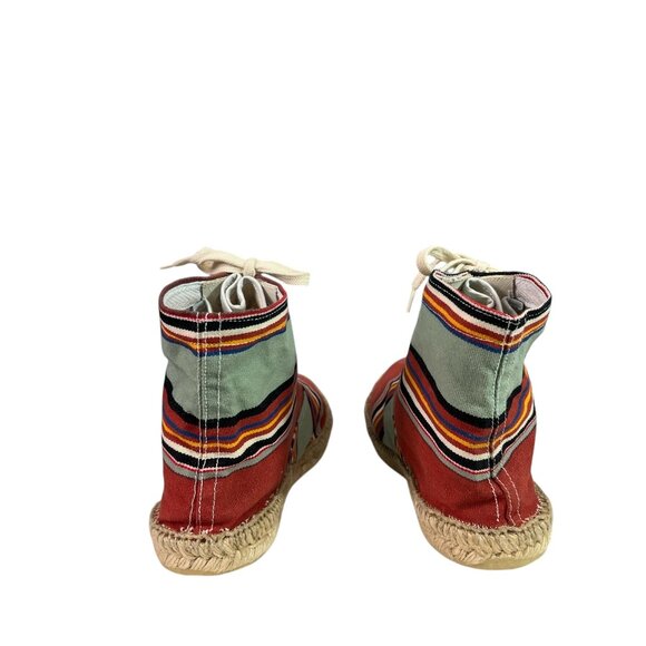 Cousu Main France Hi Top Lace Up Espadrilles Striped Size EU 41, US Women's 10 - Picture 5 of 9